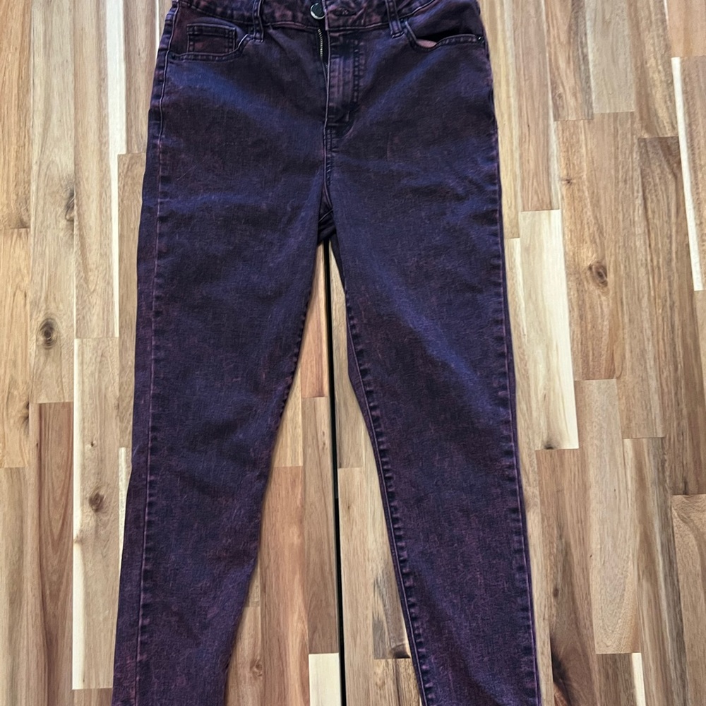 👖STRAIGHT LEG JEANS👖 DARK PURPLE/RED! (SIZE 6)❤️💜